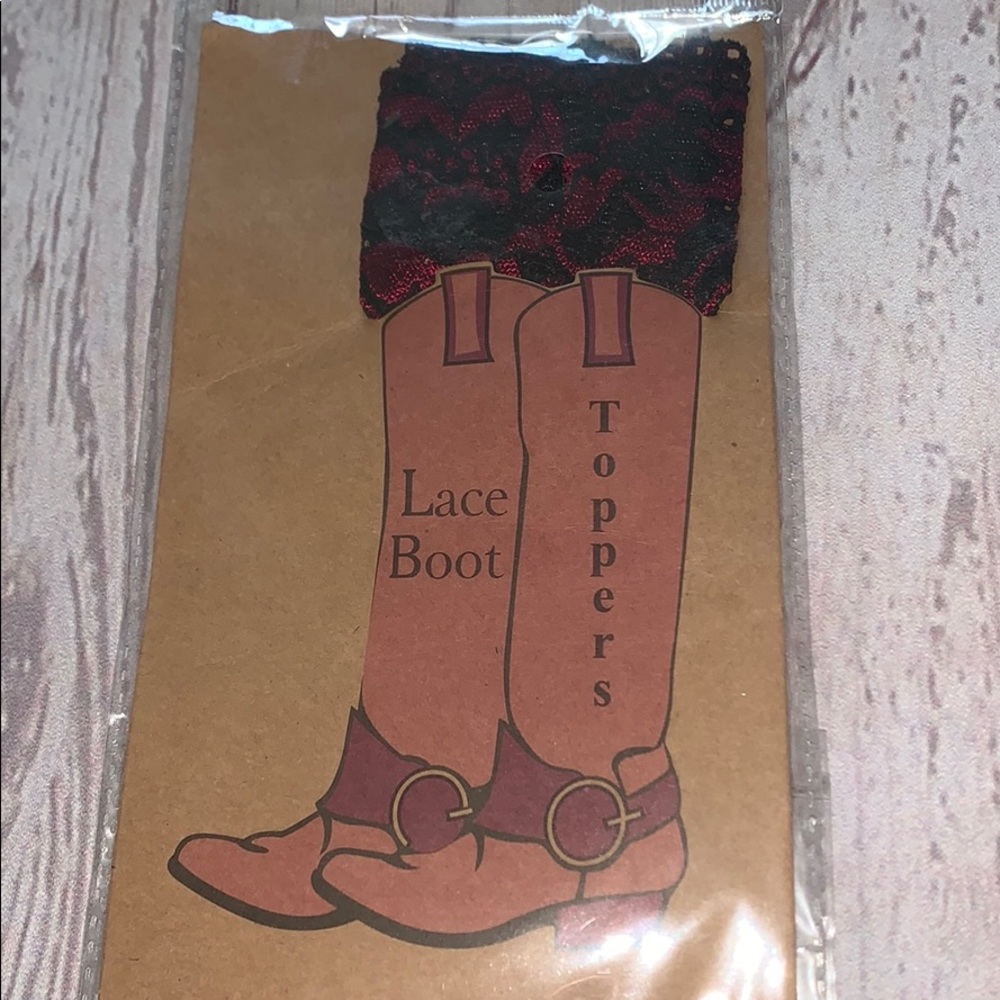 Boot lace topper wine and black